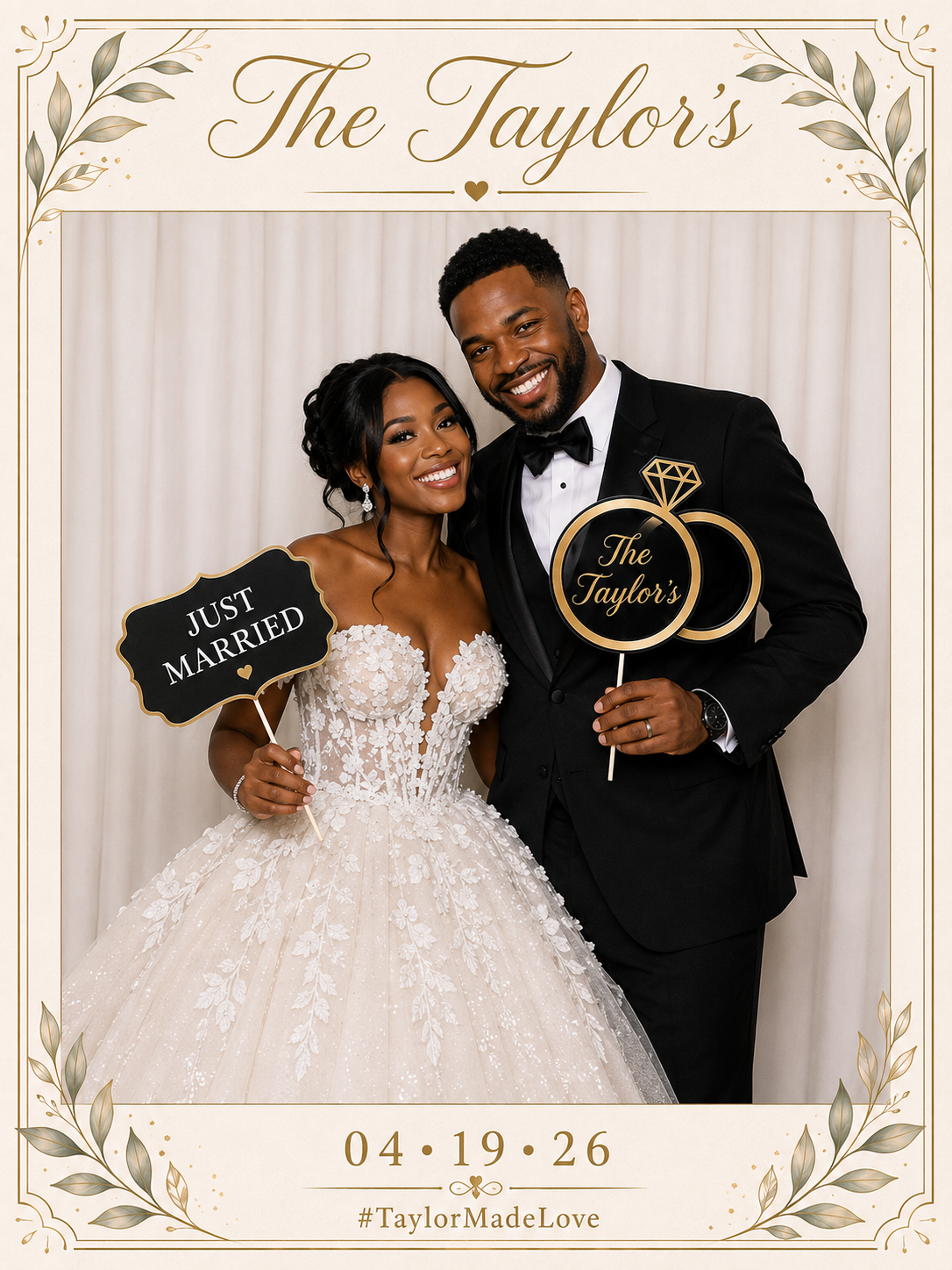 Wedding photo booth setup